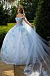 GLS by Gloria GL3611 Sheer Corset Top Choker Cape Quinceanera Dress