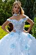 GLS by Gloria GL3611 Sheer Corset Top Choker Cape Quinceanera Dress