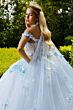 GLS by Gloria GL3611 Sheer Corset Top Choker Cape Quinceanera Dress