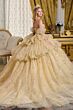 Elizabeth K GL3646 Champagne Pick Up Skirt Lace-Up Quinceanera Dress
