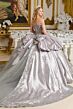 Elizabeth K GL3652 Silver Off The Shoulder Lace-Up Quinceanera Dress