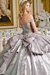 Elizabeth K GL3652 Silver Off The Shoulder Lace-Up Quinceanera Dress