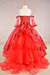 Elizabeth K GK104 Ruffle Skirt Cold-Shoulder Mini Pageant Gown