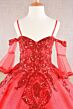 Elizabeth K GK104 Ruffle Skirt Cold-Shoulder Mini Pageant Gown