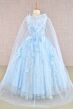 Elizabeth K GK105 Hooded Cape Floral Applique Mini Pageant Gown