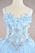 Elizabeth K GK105 Hooded Cape Floral Applique Mini Pageant Gown
