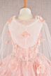 Elizabeth K GK105 Hooded Cape Floral Applique Mini Pageant Gown