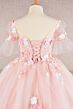 Elizabeth K GK107 Sheer Neck Flounce Sleeve Mini Pageant Gown