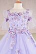 Elizabeth K GK107 Sheer Neck Flounce Sleeve Mini Pageant Gown