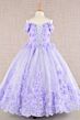 Elizabeth K GK110 Cold-Shoulder Floral Applique Mini Pageant Dress