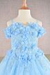 Elizabeth K GK110 Cold-Shoulder Floral Applique Mini Pageant Dress