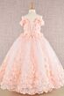 Elizabeth K GK110 Cold-Shoulder Floral Applique Mini Pageant Dress