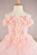 Elizabeth K GK110 Cold-Shoulder Floral Applique Mini Pageant Dress