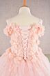 Elizabeth K GK110 Cold-Shoulder Floral Applique Mini Pageant Dress