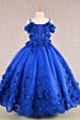 Elizabeth K GK110 Cold-Shoulder Floral Applique Mini Pageant Dress