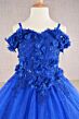 Elizabeth K GK110 Cold-Shoulder Floral Applique Mini Pageant Dress