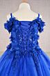 Elizabeth K GK110 Cold-Shoulder Floral Applique Mini Pageant Dress