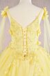 Elizabeth K GK111 V-Neck Sheer Streamer Mini Pageant Dress
