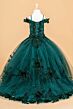 Elizabeth K GK121 Floral Cold-Shoulder Junior Pageant Dress