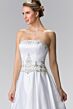 Elizabeth K GL2201 Strapless A-Line Pleated Satin Bridal Gown