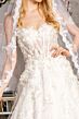 GLS by Gloria GL3448 Off The Shoulder A-Line Streamer Wedding Gown