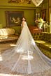 GLS by Gloria GL3532 Corset Bodice Cape Train Wedding Gown