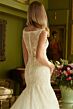GLS by Gloria GL3536 Illusion Neck Petal Train Wedding Dress