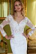 GLS by Gloria GL3605 V-Neck Long Sleeve Cape Wedding Dress