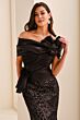Ivonne D ID2201 Side Drape Strapless Slim-Flare Dress