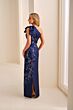 Ivonne D ID2207 One-Shoulder Mikado Overskirt Dress