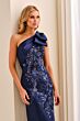 Ivonne D ID2207 One-Shoulder Mikado Overskirt Dress