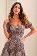 Ivonne D ID2211 Floral Embroidered A-Line Dress