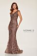 Ivonne D by Mon Cheri ID801 V-Neck Removable Overskirt Lace Dress