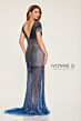 Ivonne D by Mon Cheri ID803 Plunging Neck Short Sleeve Beaded Dress