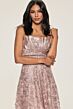 Ivonne D by Mon Cheri ID804 Pleated Neck Embroidered A-Line Dress