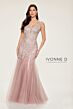 Ivonne D by Mon Cheri ID805 Sheer Sleeve Embroidered Mermaid Dress