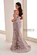 Ivonne D ID1209 Off The Shoulder Peplum Lace Dress