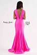 Jessica Angel 747 Slit Skirt Plunging Neck Dress
