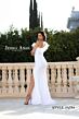 Jessica Angel 794 Feather Neckline High Slit Dress
