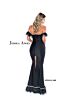 Jessica Angel 889 Back Slit Feather Neckline Dress