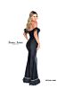 Jessica Angel 889 Back Slit Feather Neckline Dress