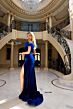 Jessica Angel 2406 Feather Straps High Slit Dress