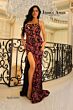 Jessica Angel 2493 Floral Sequin Lace-Up Dress