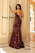 Jessica Angel 2498 Plunging Halter Floral Sequin Dress