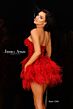 Jessica Angel 2305 Feather Skirt Strapless Sequin Dress