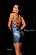Jessica Angel 2339 Lace-Up Back Metallic Dress
