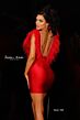 Jessica Angel 940 Feather Neckline Bare Back Dress
