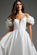Jovani JB40795 Floral Sleeve Button Back Wedding Dress