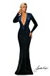 Johnathan Kayne 2045 Long Sleeve Zipped-Up Neckline Dress