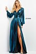 Jovani 06221 High Slit Pleated Metallic Dress